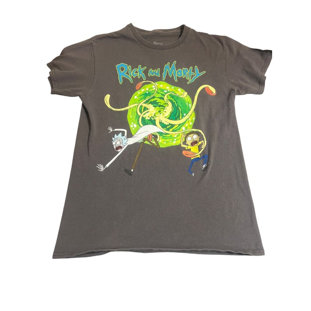 Rick And Morty Adult Swim Portal Adventure Gray T-Shirt Ripple Junction Sz Small